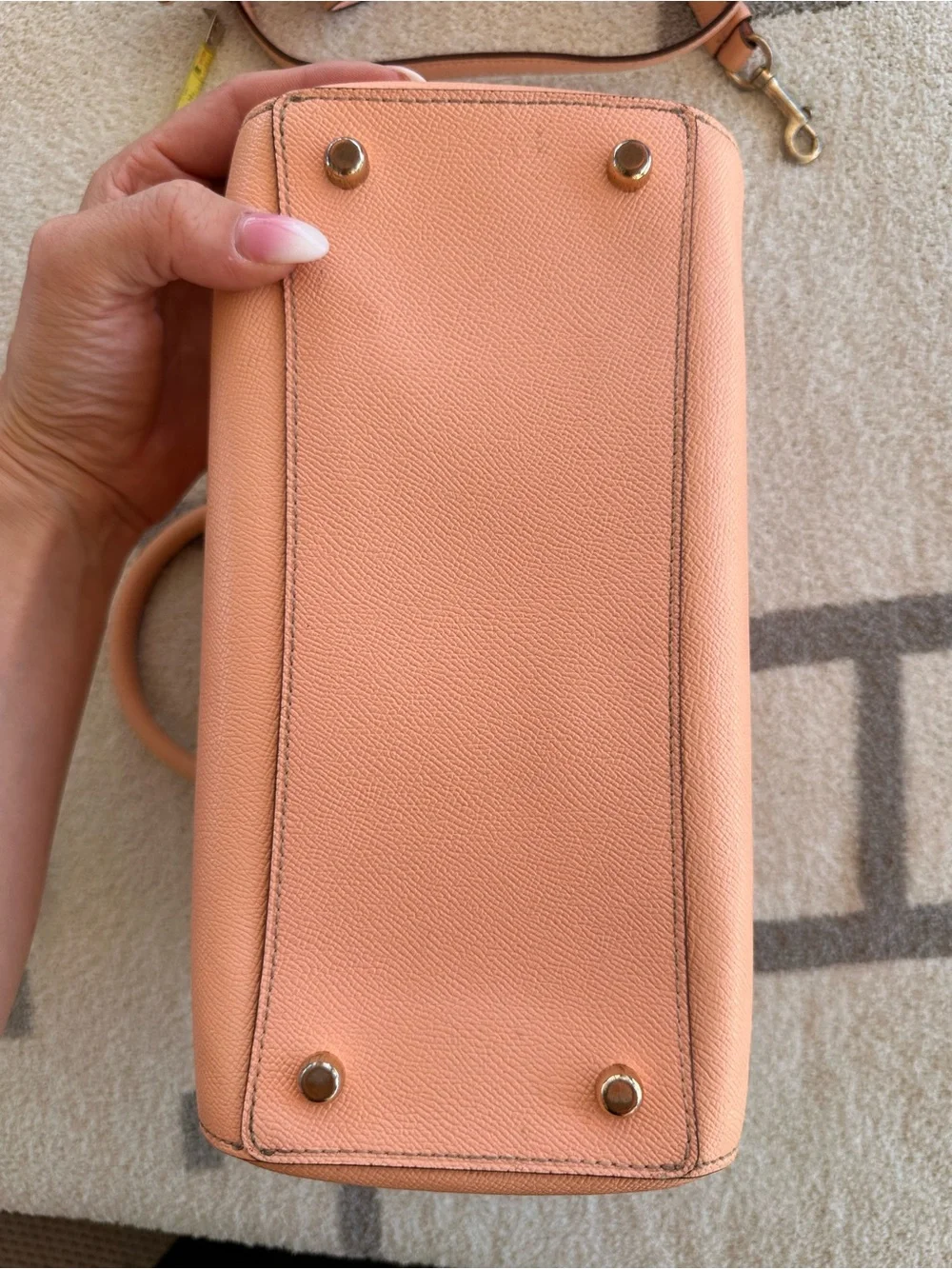 Coach Pebbled Leather Satchel in Peach Rowan 2022
